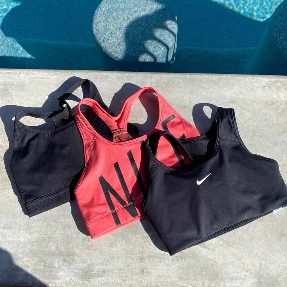 Set of 3 - Nike Dri-Fit Razorback Sports Bras - All size Small